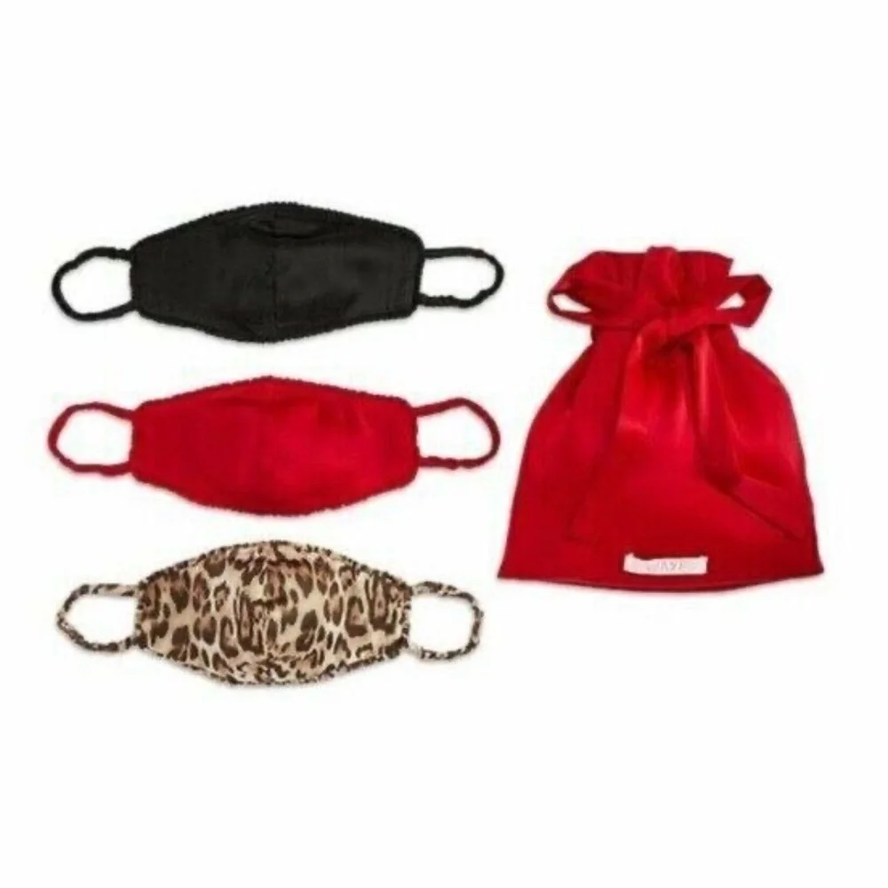 WHOLESALE LOT of 5 WAYF Mask & Carrying Bag 4-Piece Sets, Red/Leopard/Black